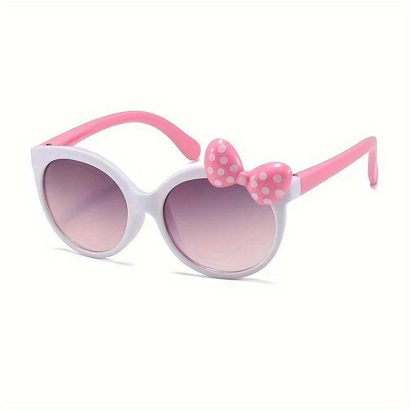 Trendy Round Frame Fashion Glasses With Fresh Bow Decor