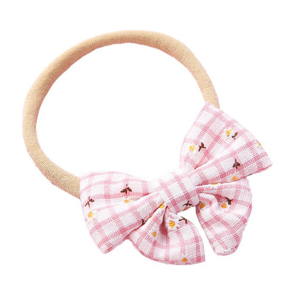 Girl Plaid Bow Decor Headband