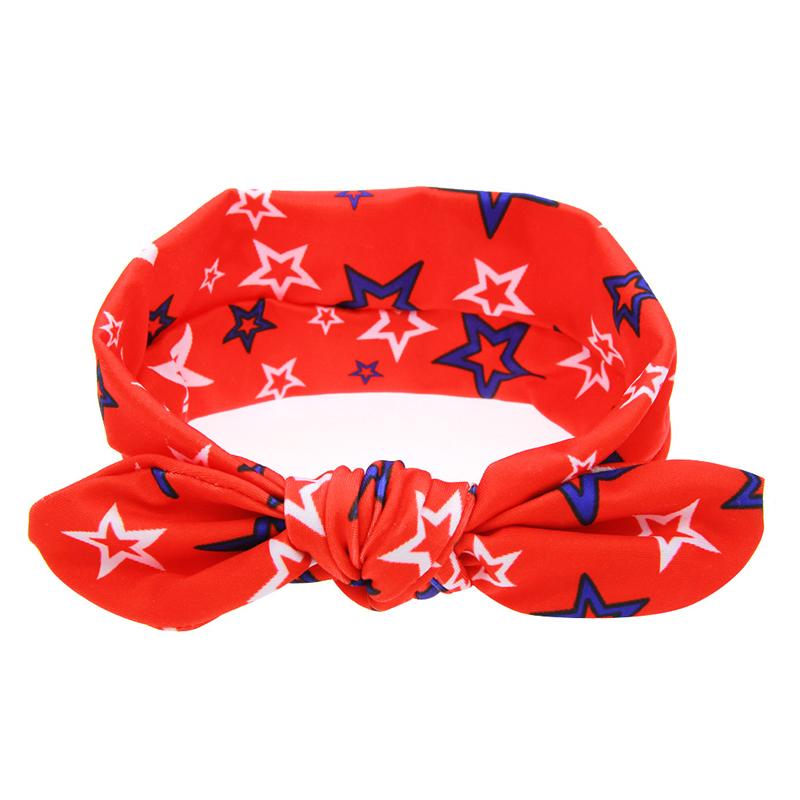 Baby Flag Day Bow Knot Print Headband Wholesale 00411772