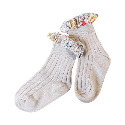Girl Socks Foral Trim Wholesale 01961271