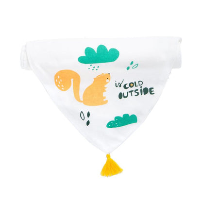 Baby Cotton Bib Cartoon Pom Pom Triangle  Wholesale