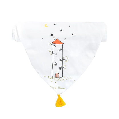 Baby Cotton Bib Cartoon Pom Pom Triangle  Wholesale