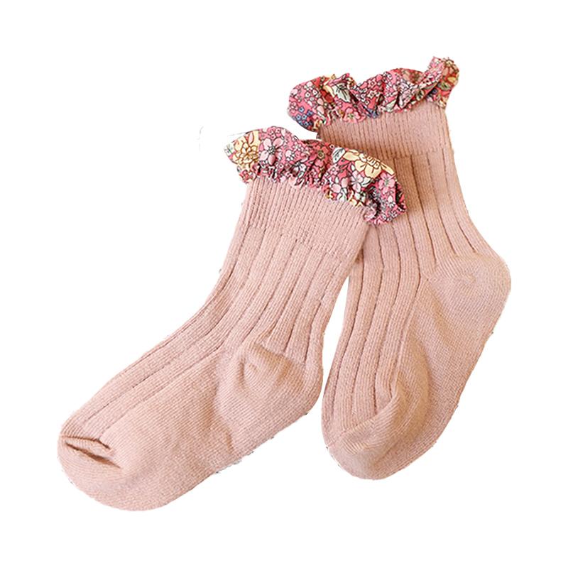 Girl Socks Foral Trim Wholesale 01961271