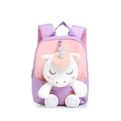 Kids School Bags Kindergarten Cartoon Plush Doll Nylon Unicorn