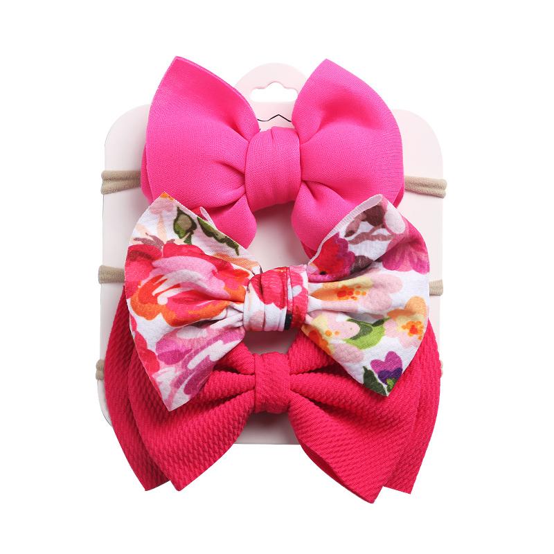 3 Packs Baby Girl Bowknot Decor Headbands