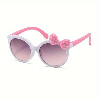 Trendy Round Frame Fashion Glasses With Fresh Bow Decor