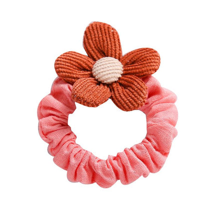 Kid Girl Flower Decor Scrunchies