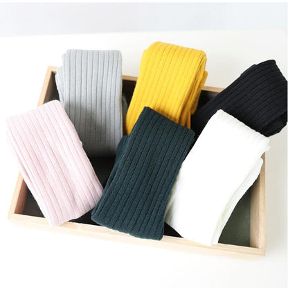 Baby Kid Girl Solid Color Ribbed Tights Wholesale