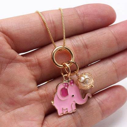 Girl Elephant Pendant Necklace  Wholesale 82941543
