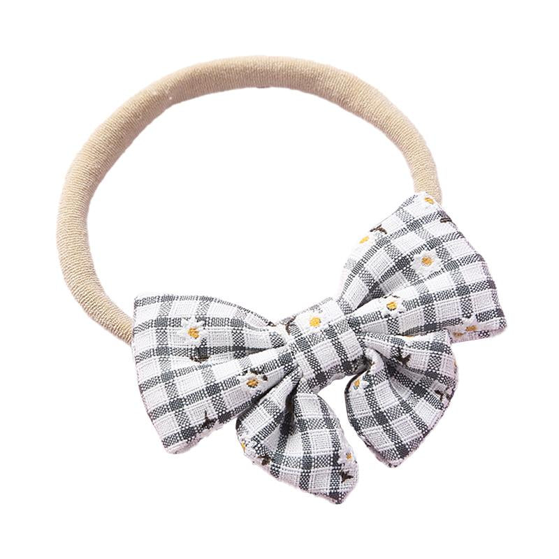 Girl Plaid Bow Decor Headband