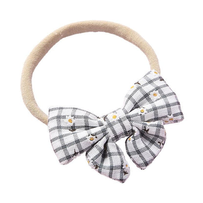 Girl Plaid Bow Decor Headband