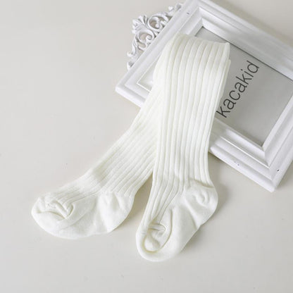 Baby Kid Girl Solid Color Ribbed Tights Wholesale