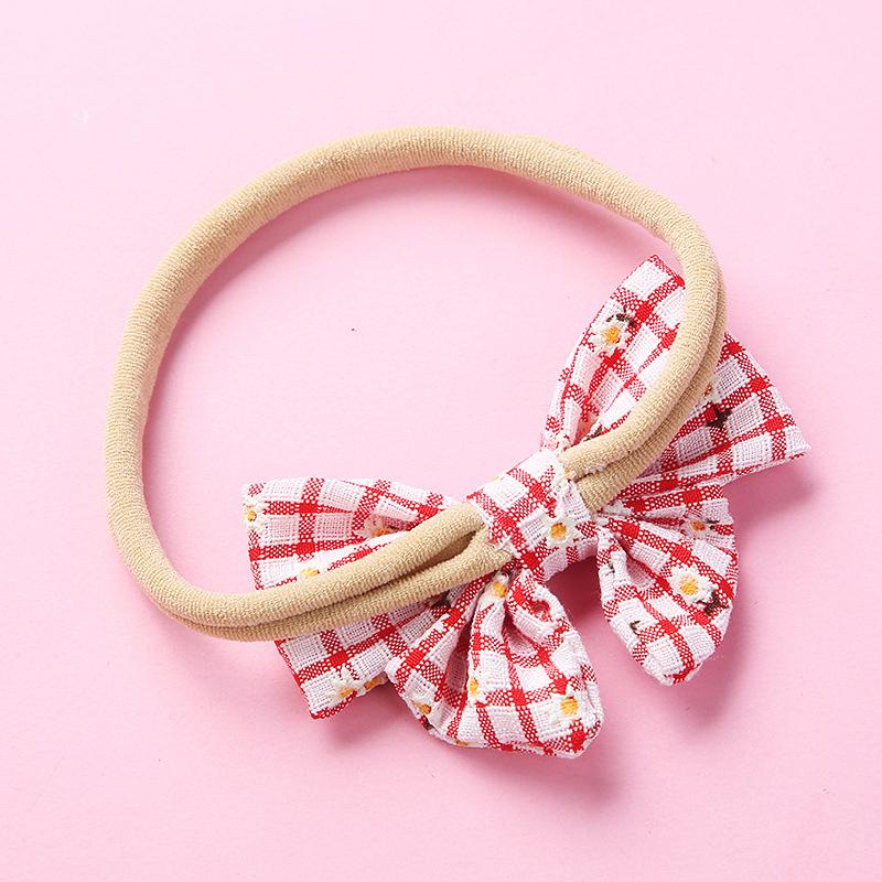 Girl Plaid Bow Decor Headband
