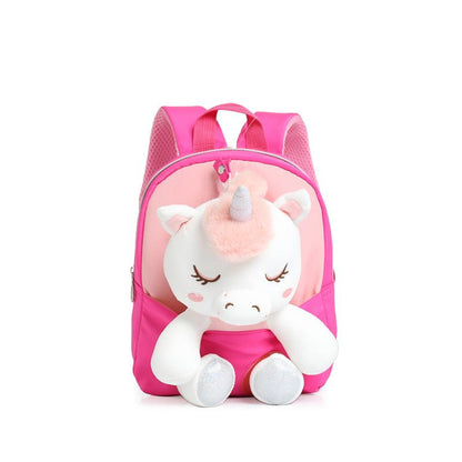 Kids School Bags Kindergarten Cartoon Plush Doll Nylon Unicorn