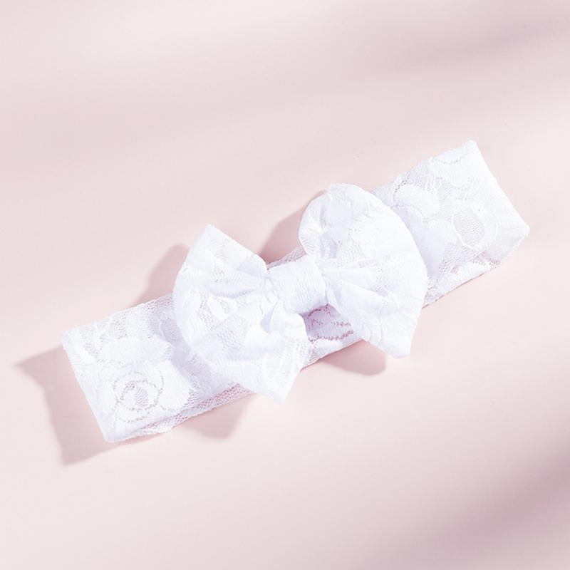 Baby Lace Solid Color Bow Headband