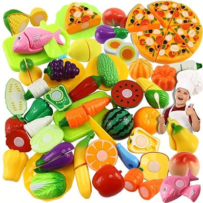 Fun Cutting Food, Fruit And Vegetable Toys, Pretending Food Toy Set, Suitable For Children, Girls, And Boys, Early Basic Skills Development 24 Pieces