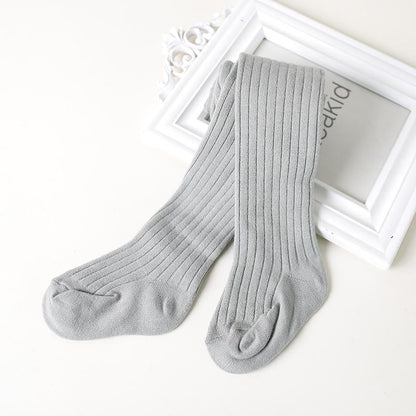 Baby Kid Girl Solid Color Ribbed Tights Wholesale