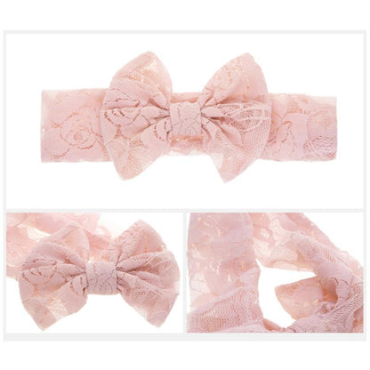 Baby Lace Solid Color Bow Headband