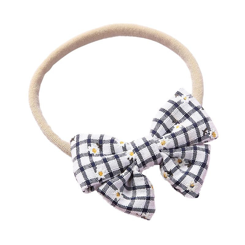 Girl Plaid Bow Decor Headband