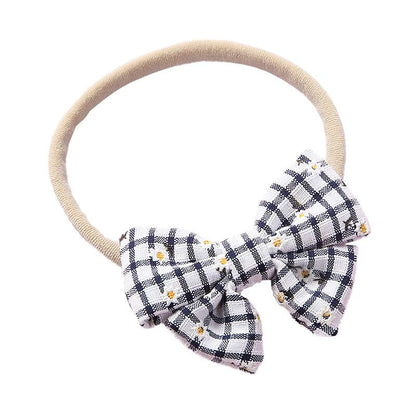 Girl Plaid Bow Decor Headband