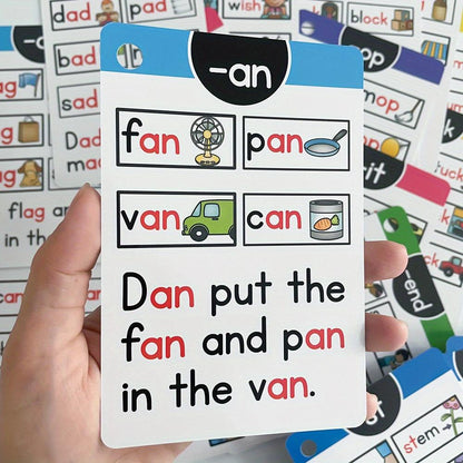 Kids' Montessori Read Phonics Learning Flashcards English Words Cards