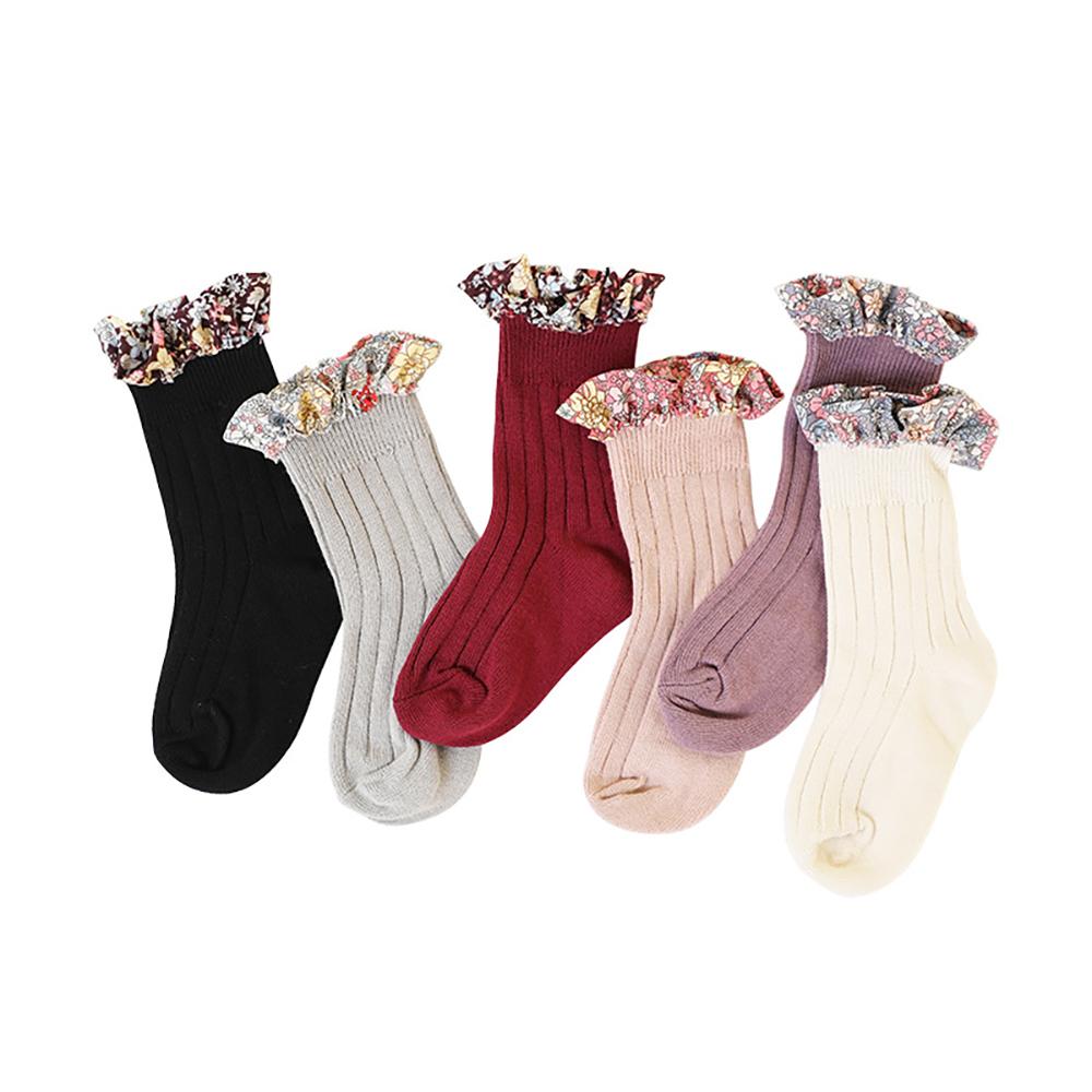 Girl Socks Foral Trim Wholesale 01961271