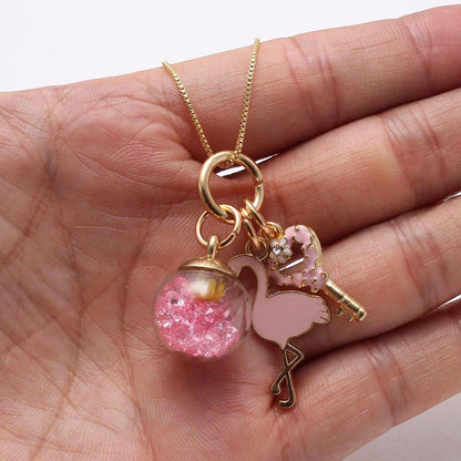 Girl Flamingo Pendant Necklace Wholesale
