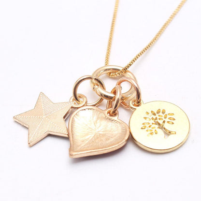 Kid Girl Independence Day Love Heart Pendant Necklace