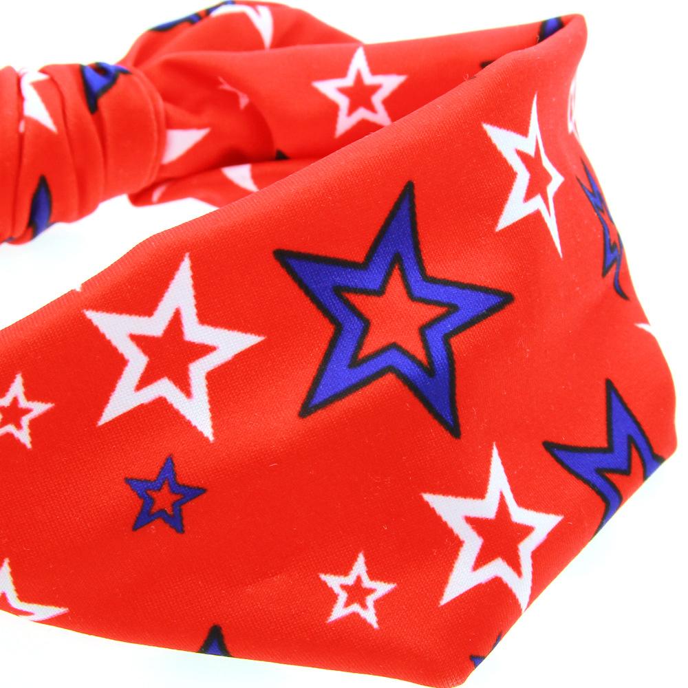 Baby Flag Day Bow Knot Print Headband Wholesale 00411772
