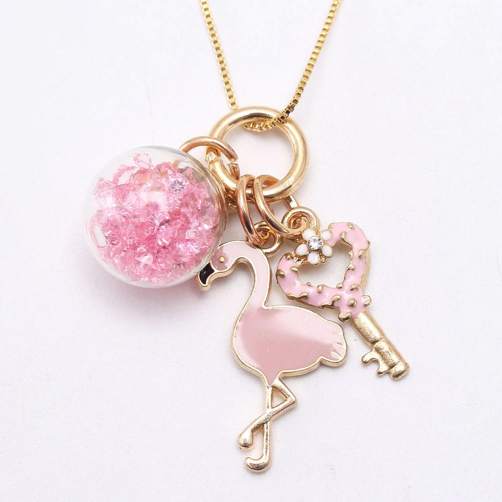 Girl Flamingo Pendant Necklace Wholesale