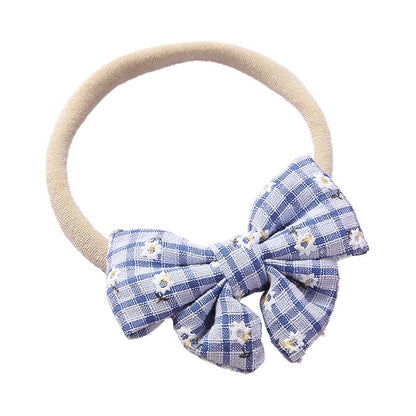 Girl Plaid Bow Decor Headband