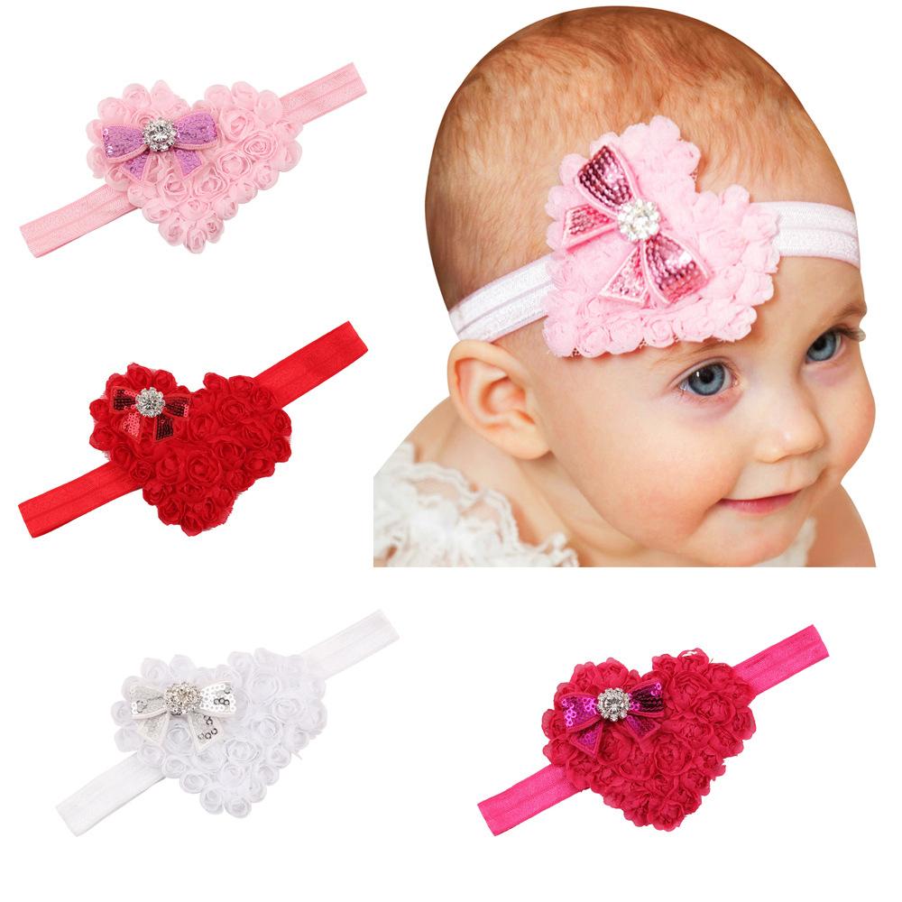 Bow Love Heart Baby Headband