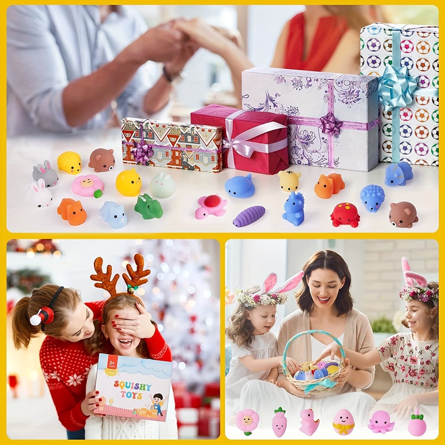 50pcs Kawaii Plasticine, Mochi Squishy Toys, Party Favors For Kids, Mini Stress Relief Toys For Christmas Party Favors, Classroom Prizes, Birthday Gifts, Goodie Bag Stuffers