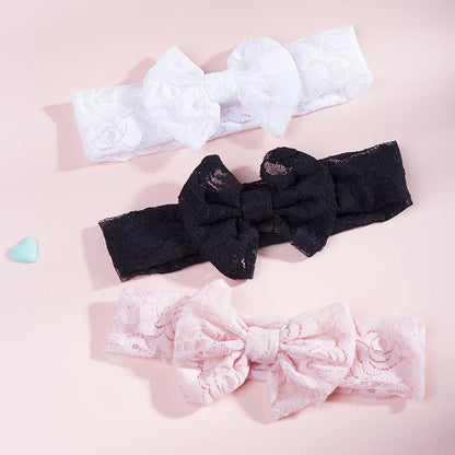 Baby Lace Solid Color Bow Headband