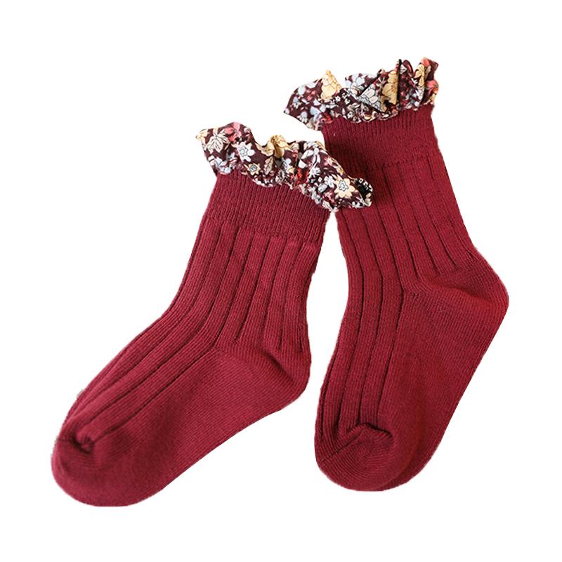 Girl Socks Foral Trim Wholesale 01961271