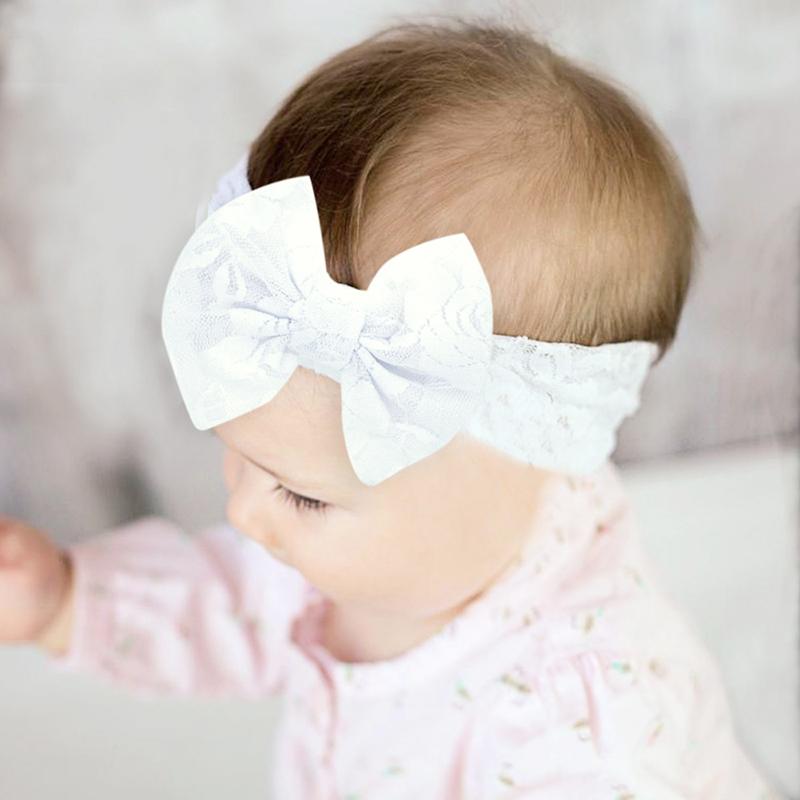 Baby Lace Solid Color Bow Headband