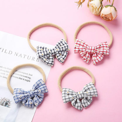 Girl Plaid Bow Decor Headband