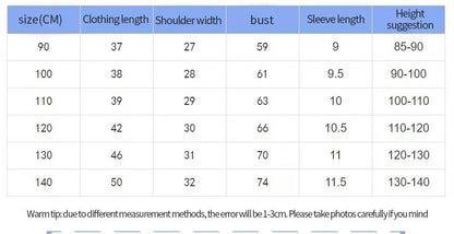 Children's cartoon cotton short sleeve round neck