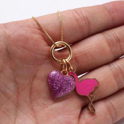 Girl Flamingo Pendant Necklace Wholesale