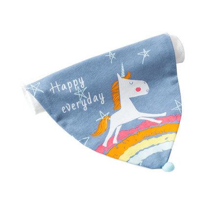 Baby Cotton Bib Cartoon Pom Pom Triangle  Wholesale
