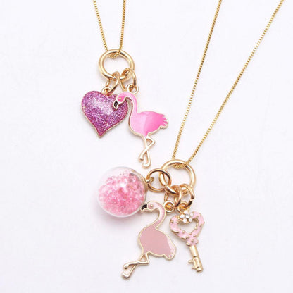 Girl Flamingo Pendant Necklace Wholesale