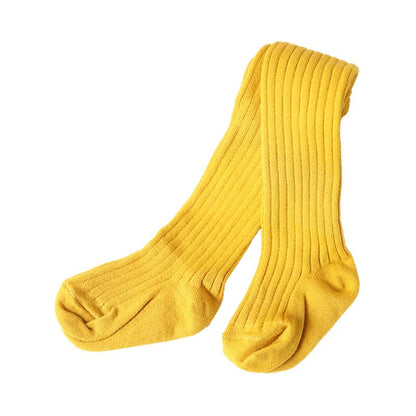 Baby Kid Girl Solid Color Ribbed Tights Wholesale