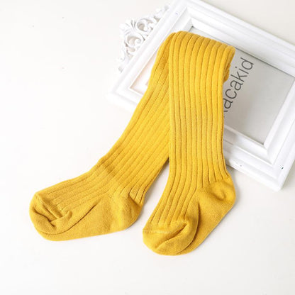 Baby Kid Girl Solid Color Ribbed Tights Wholesale