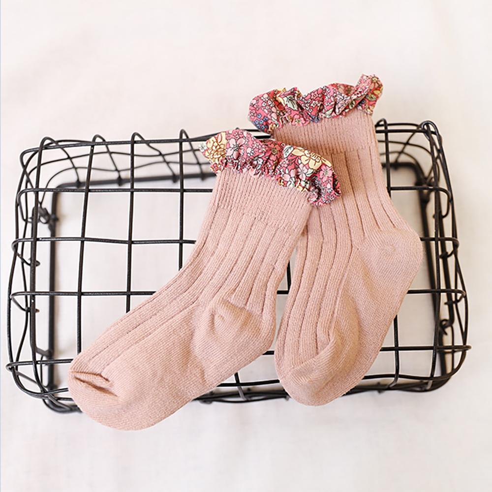 Girl Socks Foral Trim Wholesale 01961271
