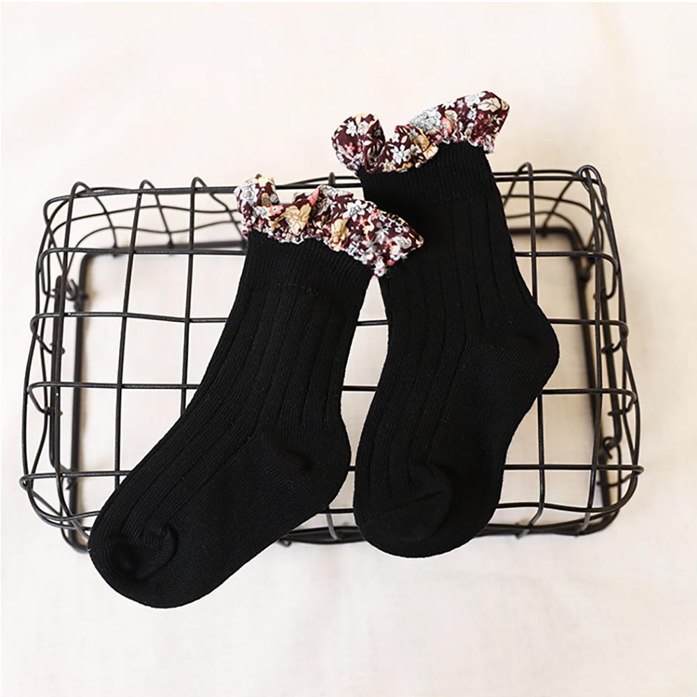 Girl Socks Foral Trim Wholesale 01961271