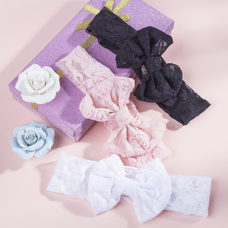 Baby Lace Solid Color Bow Headband
