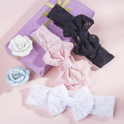 Baby Lace Solid Color Bow Headband
