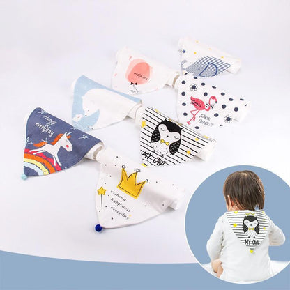 Baby Cotton Bib Cartoon Pom Pom Triangle  Wholesale