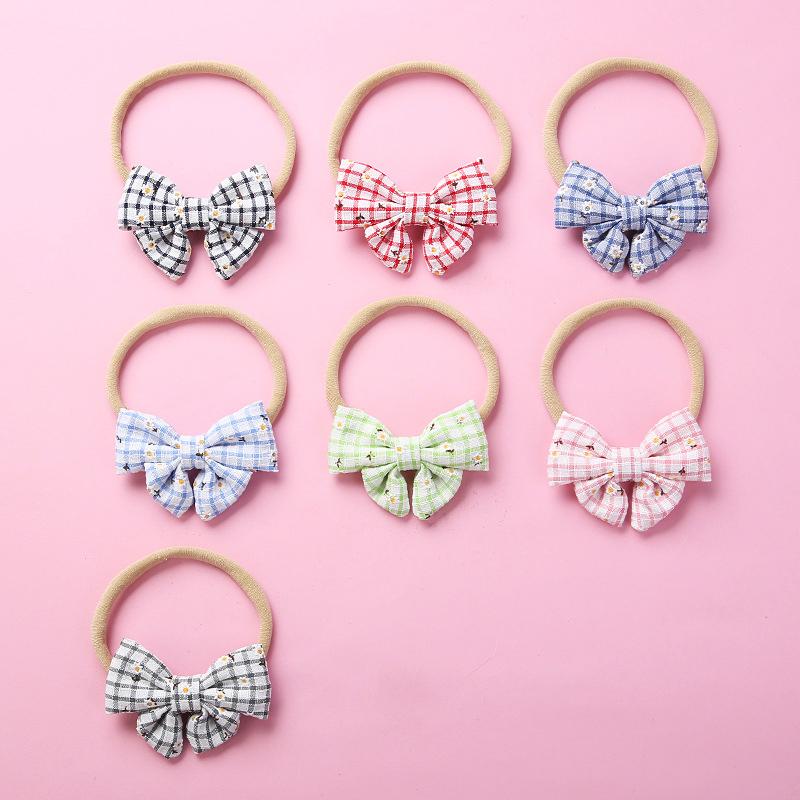 Girl Plaid Bow Decor Headband