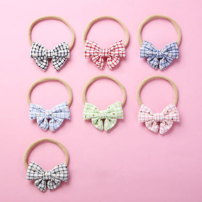 Girl Plaid Bow Decor Headband